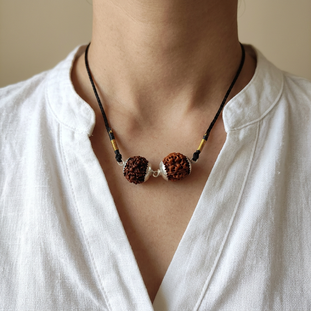 Taurus (Vrish) Stability & Wisdom Bundle - 4 & 7 Mukhi Rudraksha Large Copper Cap