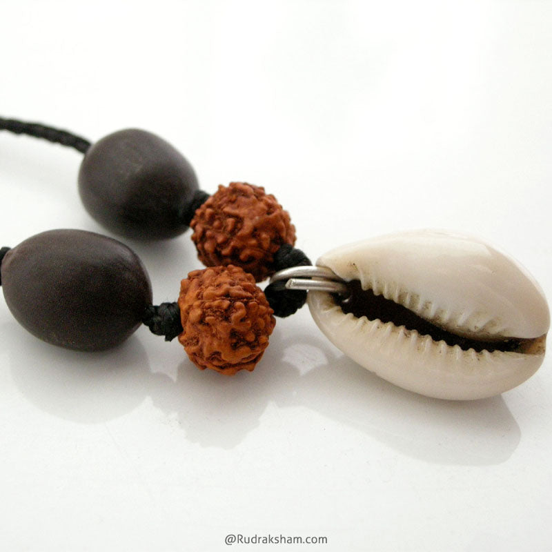  Kaudi Pendant Necklace With Kamal Gatta Seed Beads and Rudraksha