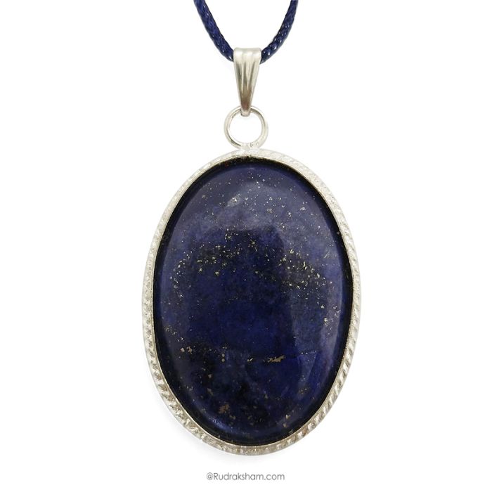 Lapis Lazuli Stone Pendant Necklace, Original Lapis Lazuli Pendant in Metal | Lapis Lazuli Gemstone Chakra Pendant