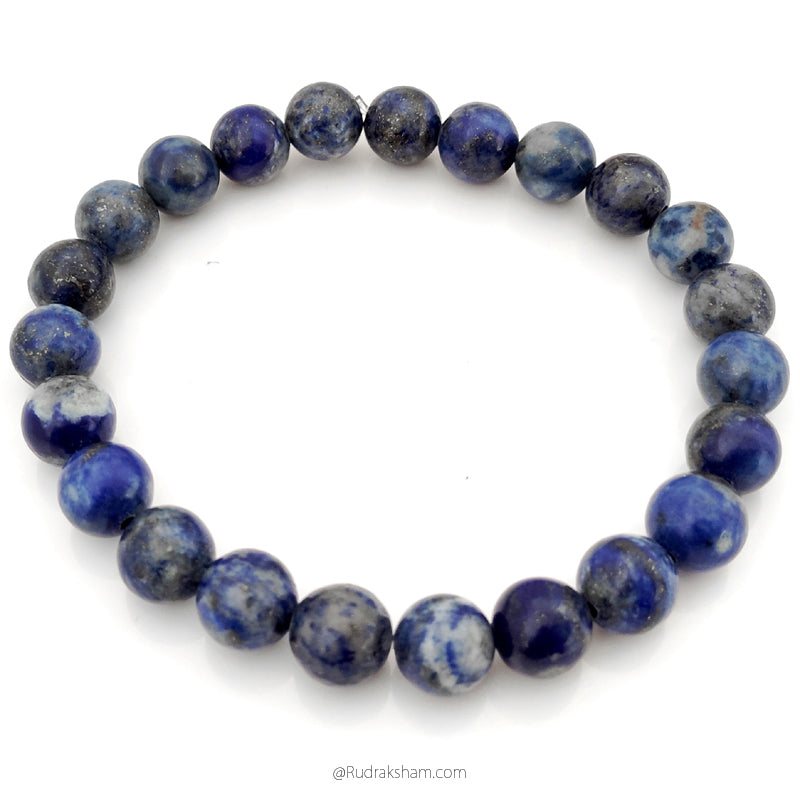 Lapis Lazuli Gemstone Bracelet In Elastic