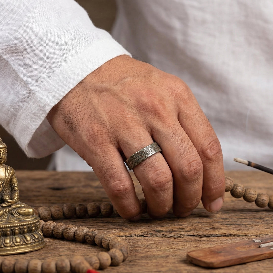 Black Horse Shoe Ring - Shani Saturn Ring for Good Luck
