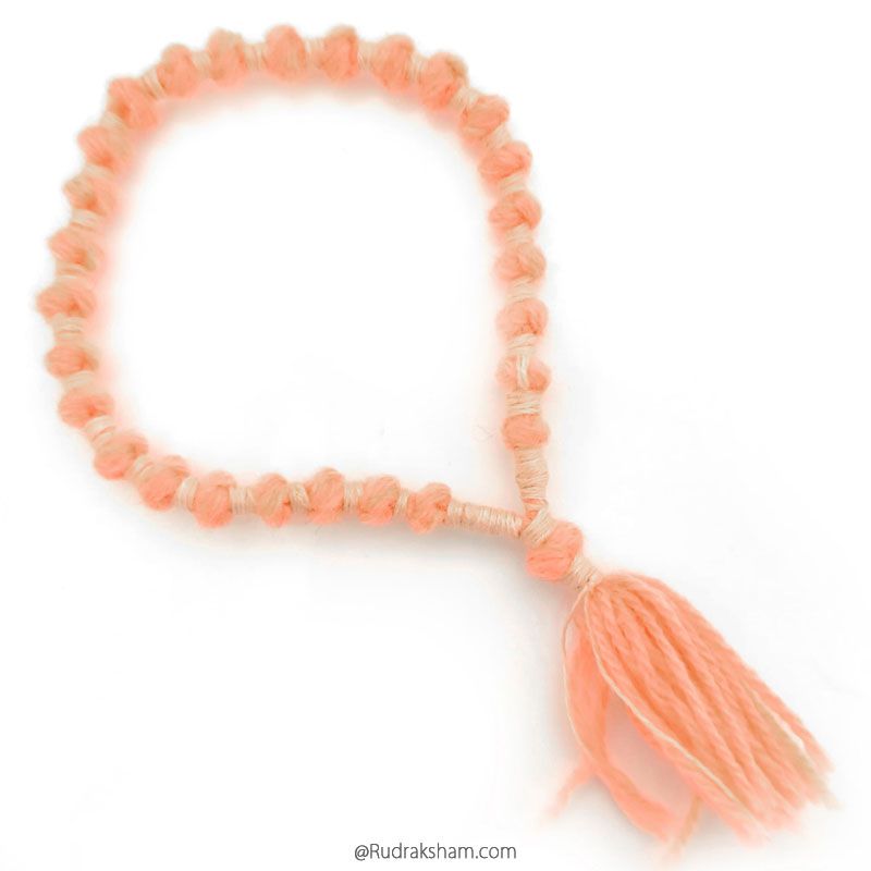 Wool Mala | Woolen mala | Ram wool mala | Handmade Knotted Light Weight Buddhist Wool Mala Rosary 27 Beads 7 - 8 mm | Wool Wrist mala | Wool Mala Bracelet