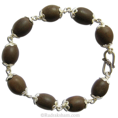 Lotus Seed Silver Bracelet | Kamal Gatta Seed Bead Bracelet with Silver Caps and Wire | MahaLakshmi Bracelet 