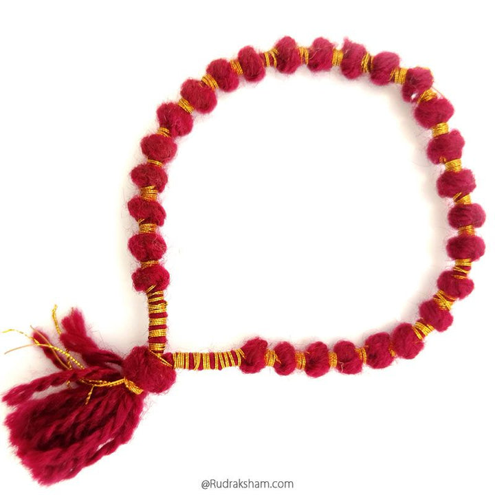 Wool Mala | Woolen mala | Ram wool mala | Handmade Knotted Light Weight Buddhist Wool Mala Rosary 27 Beads 7 - 8 mm | Wool Wrist mala | Wool Mala Bracelet