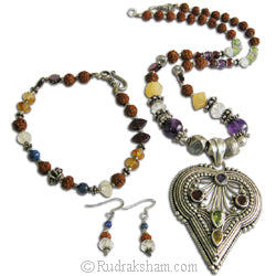 Multistone - Rudraksha Jewelry Set