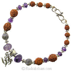 Om Trishul Amethyst Bracelet