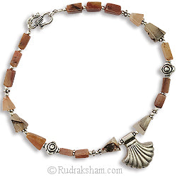 Orange and Brown Stone Anklet