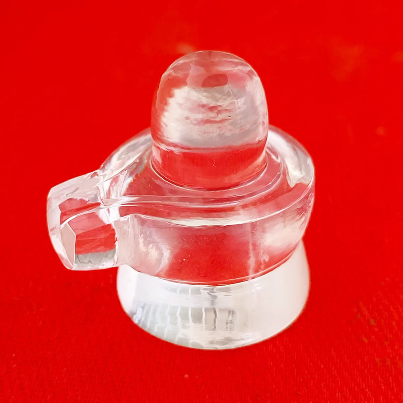Crystal Quartz Shivling Nandi pair | Sphatik Shivlingam and Nandi Idol Set