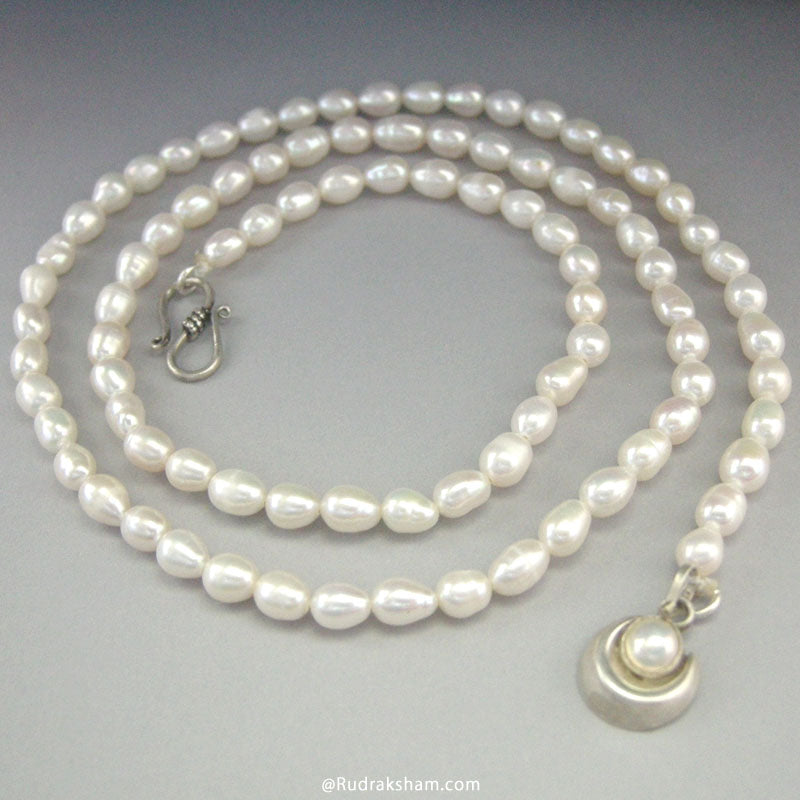  Pearl Moon ( Moti Chandra )  Pendant | Moon Mala