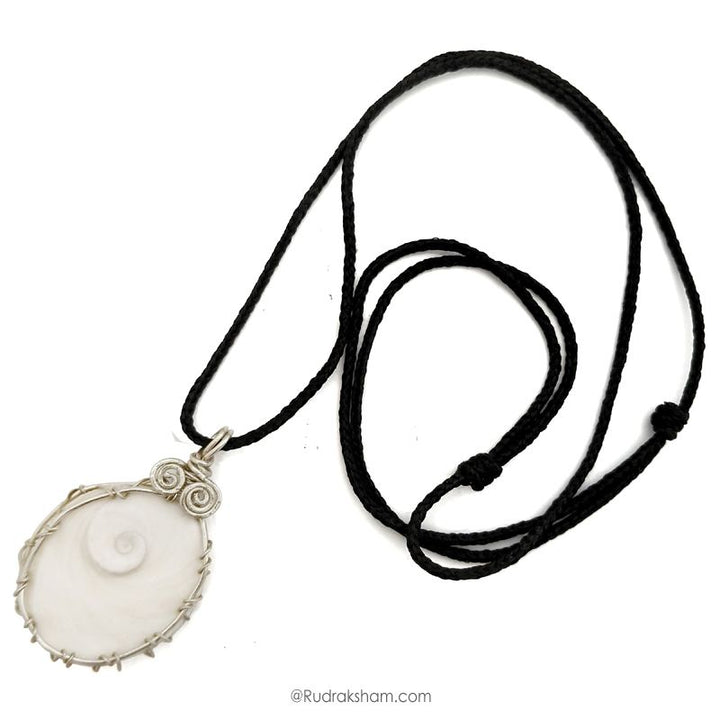 Gomati Chakra Silver Pendant, Gomti Chakra Pendant to bring wealth, good luck, and prosperity | Shiva Eye shell FOR EVIL EYE PROTECTION