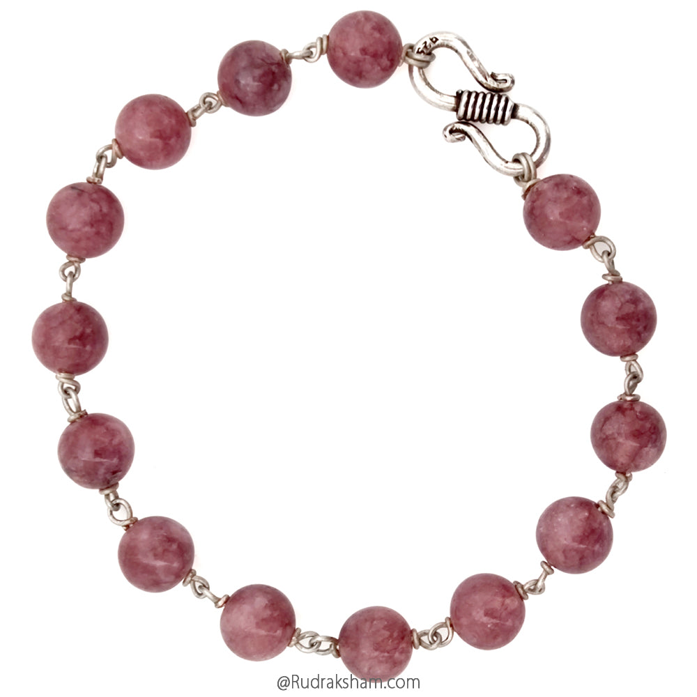 Pink Tourmaline Bracelet in Silver