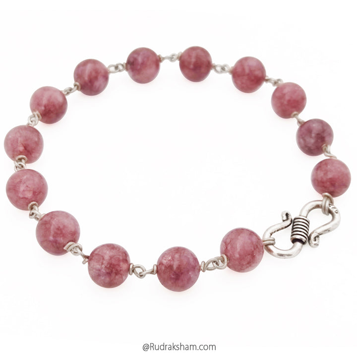 Pink Tourmaline Bracelet in Silver