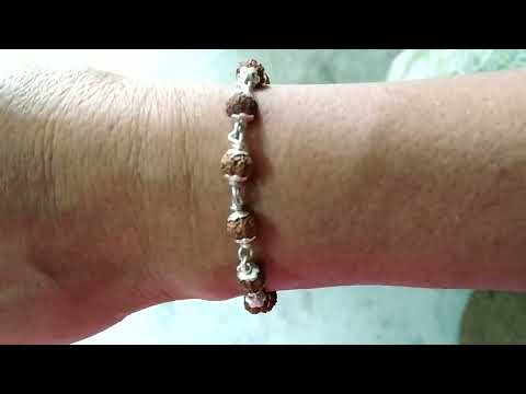 7 Mukhi Bracelet for Saturn | Seven / Saat Mukhi Rudraksha Bracelet with Silver Caps and Links | 7 faced Rudraksha Silver Bracelet | Original & Energised 9mm Beads of 7 / Saat Mukhi