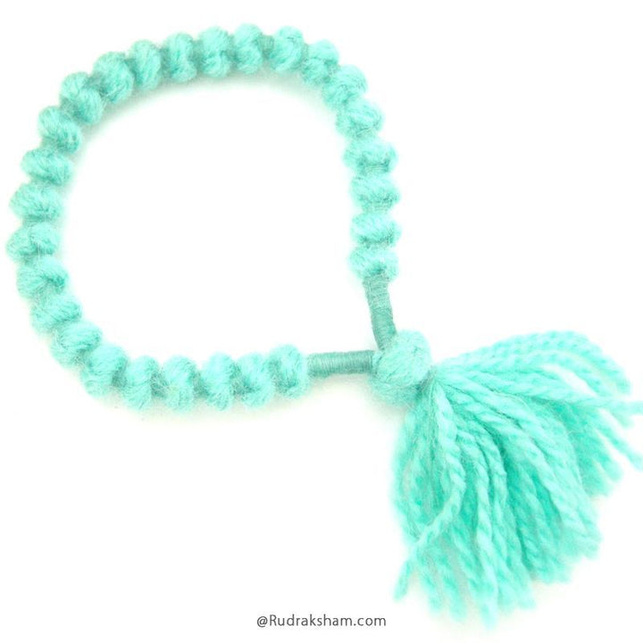 Wool Mala | Woolen mala | Ram wool mala | Handmade Knotted Light Weight Buddhist Wool Mala Rosary 27 Beads 7 - 8 mm | Wool Wrist mala | Wool Mala Bracelet