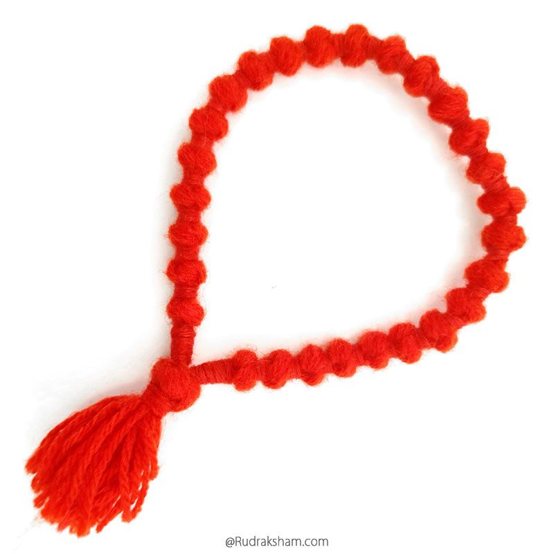 Wool Mala | Woolen mala | Ram wool mala | Handmade Knotted Light Weight Buddhist Wool Mala Rosary 27 Beads 7 - 8 mm | Wool Wrist mala | Wool Mala Bracelet