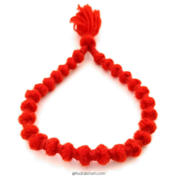 Wool Mala | Woolen mala | Ram wool mala | Handmade Knotted Light Weight Buddhist Wool Mala Rosary 27 Beads 7 - 8 mm | Wool Wrist mala | Wool Mala Bracelet