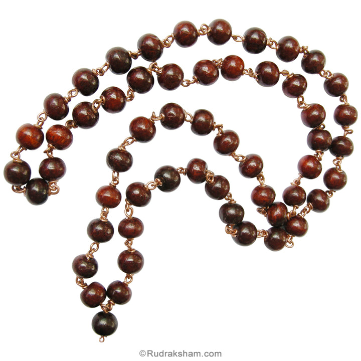 Red Chandan Mala In Copper