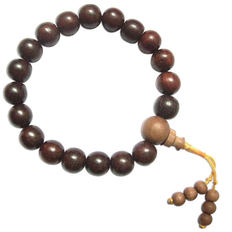 10mm Red and White Sandalwood Beads Mala Bracelet | White Chandan Designer Sumeru Bead