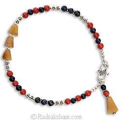 Lapis Lazuli and Red Coral Anklet