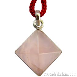 Natural Rose Quartz Pyramid Pendant | Rose Quartz Crystal Pyramid Pendant | Rose Quartz Stone Pyramid Pendant for Reiki Healing