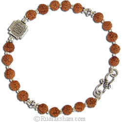 Rudraksha Bracelet 6mm | Rudraksha Beads Bracelet with Silver Accessories | 5 Mukhi Rudraksha Amulet | Panch ( Five ) Mukhi Bracelet