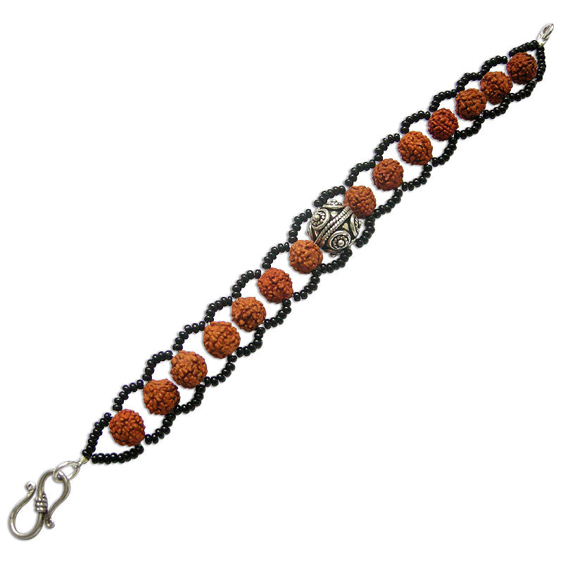  Rudraksha Bracelet with Seed Beads