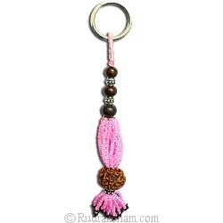 Rudraksha With Seed Beads Key Chain