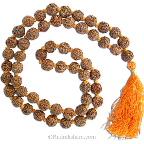 12mm Rudraksha Mala Rosary | 54 Beads Rudraksha Mala Necklace | Meditation Rosary
