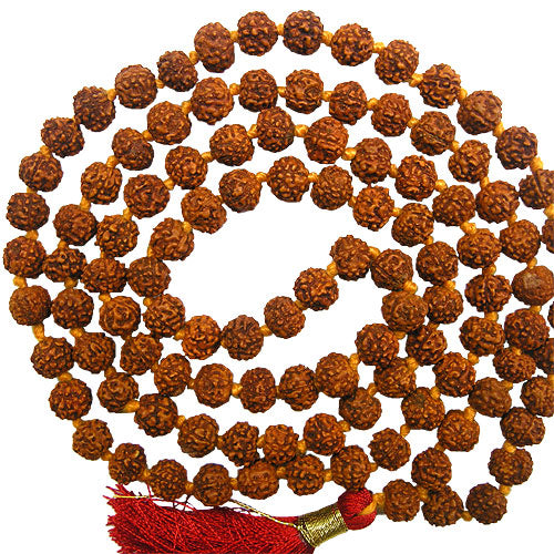 6.5mm Rudraksha Japa Mala Rosary | 108 Beads Rudraksha Mala with Tassel for Mantra Japa