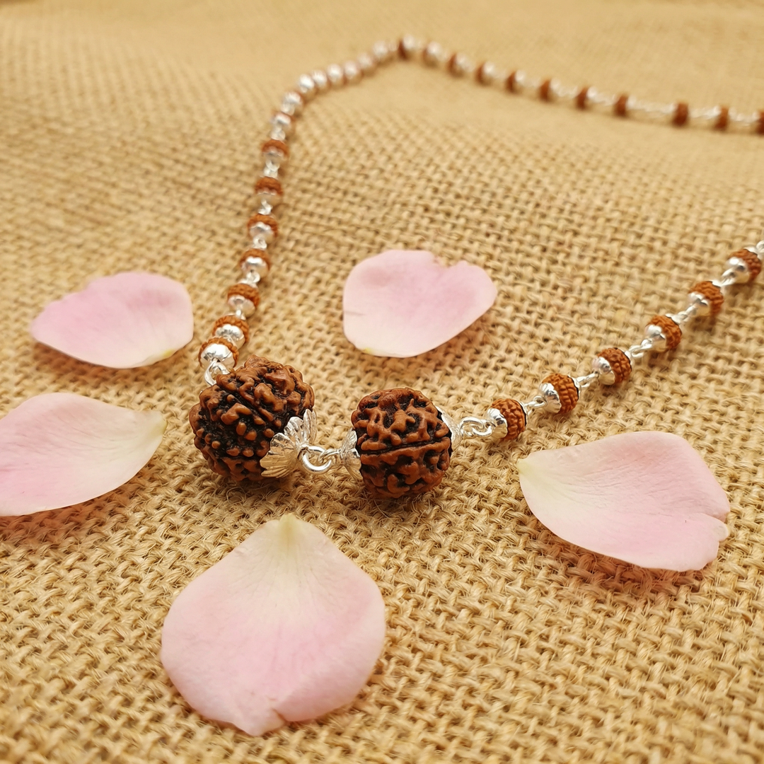 Gemini (Mithun) Business & Communication Bundle - 4 & 6 Mukhi Rudraksha Medium Rudraksha Mala