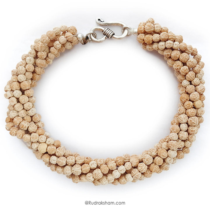  Rudrani Bracelet Thread | Rudrani Beads 6 lines Bracelet Wrist Mala with a Silver Hook