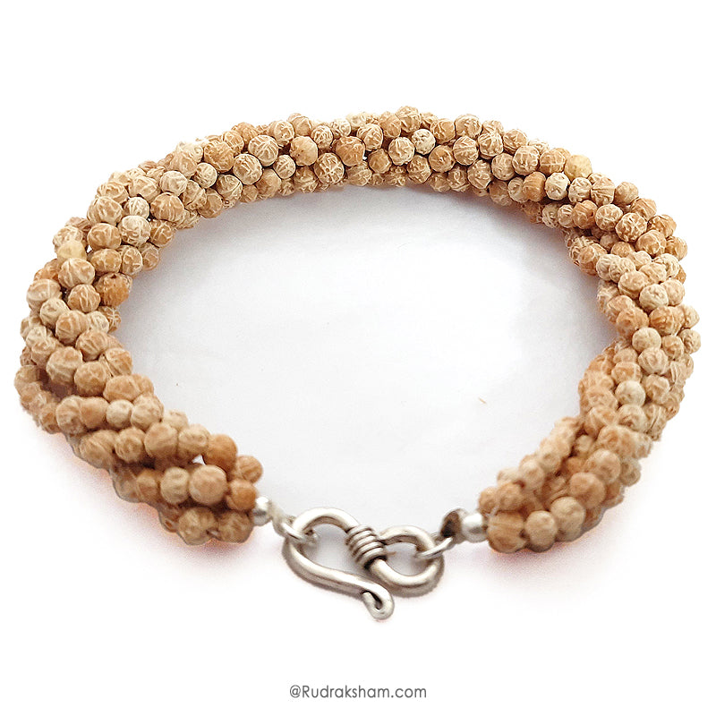  Rudrani Bracelet Thread | Rudrani Beads 6 lines Bracelet Wrist Mala with a Silver Hook