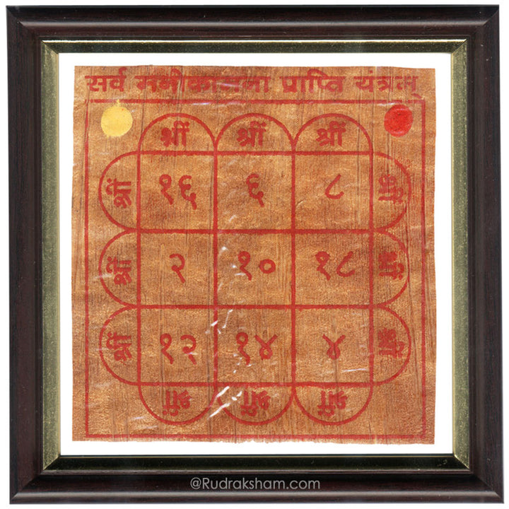 Sarva Manokamna Prapti Yantra - Framed
