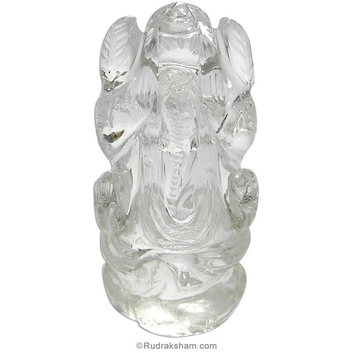 Sphatik Ganesha - Small - Deity of Wisdom, Prudence, and Salvation.