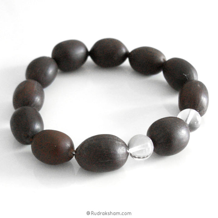  Black Kamal Gatta Beads Elastic Bracelet