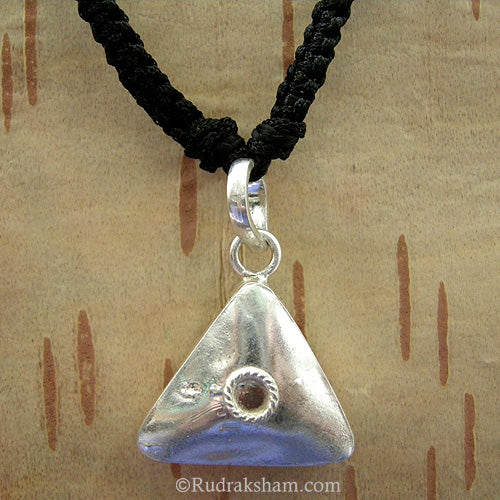Talisman Locket Triangle - 2, ENERGIZED Talisman Silver Kavach Mala, Taweez, Raksha Kavach For Concentration, Black Magic Removal, Dakini Ghosts Relief & Nav Grah Problems ( Planetary Relief )