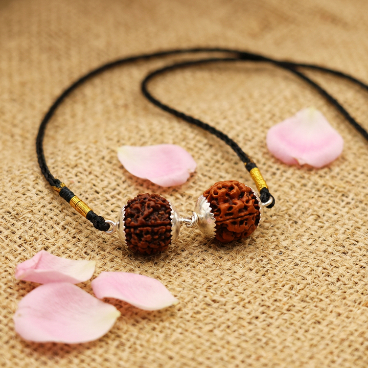 Taurus (Vrish) Stability & Wisdom - 4 & 7 Mukhi Rudraksha Medium Copper Cap