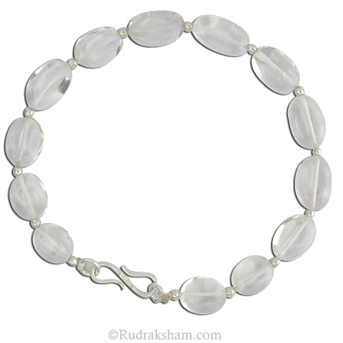 Venus ( Shukra ) Zodiac Bracelet | Sphatik / Crystal / Quartz Beads Bracelet with Silver Accessories to remove the malefic effects of Planet Venus - Shukra