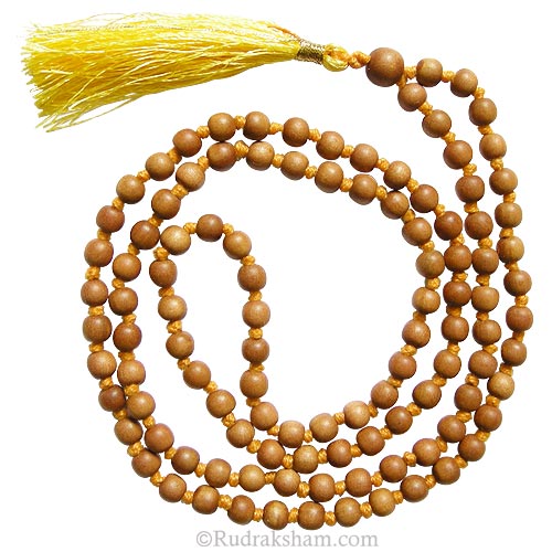  White Chandan Mala 6.5 mm