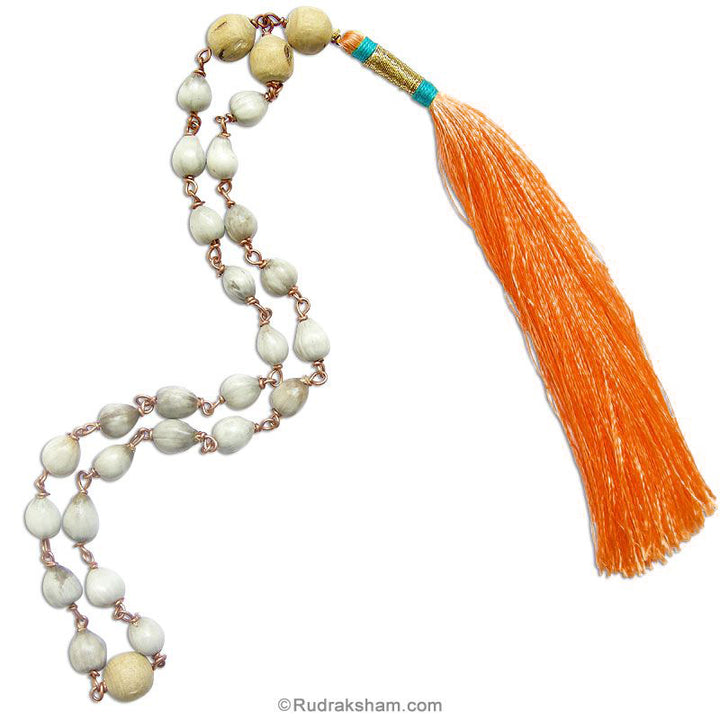 White Vaijanti Japa Mala in Copper