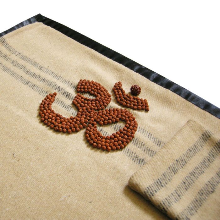 Woolen Aasan Mat for Meditation Rudraksha Yoga Mat for Meditation and Spirituality Camel Color Woolen
