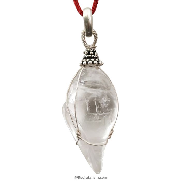 Sphatik Conch Shell Pendant Rudraksham