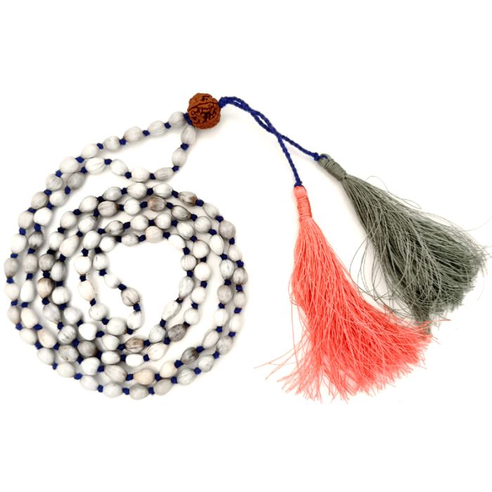 Guru Bead Best Mala Necklaces White Vaijanti Beads Japa Mala Job's Tears