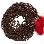  10mm Red Chandan Sandalwood Mala / Plain Round Smooth Rakta Chandan Beads Necklace - Wholesale Pack of 10 Mala Rosary for Wearing or Japa of mantra