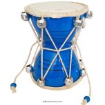 DAMROO - Damru - 5 Inches Blue | Monkey Talking Drum, Indian Traditional Musical Drum Damru, Vintage Drum 2 sided, Lord SHIVA Drum, Damaru, Hand Percussion