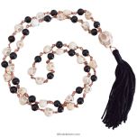 Original Kali Hakik and Mund ( Narmund ) Mala Necklace in Copper wire | Natural Black Agate with Skull Beads Rosary 54+1 Beads In Copper