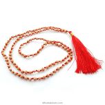 Rudrani Beads Mala Necklace | Rudrani Rosary, Female Part of Rudraksha Beads | Uncolored Rudrani Beads Hand Knotted Mala Rosary with Silk Tassel