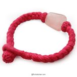 Rose Quartz Stone Wrist Band in Pink Thread | Pink Rose Quartz Gemstone Bead in thread Bracelet