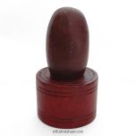 Narmdeshwar Shivling with Wooden Jalhari Base Red - 4