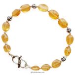 Rahu Zodiac Bracelet | Gomed - Hessonite Gemstone Bracelet with Silver Accessories to remove the malefic effects of Rahu ( Dragon's Head )